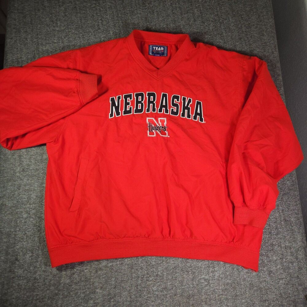 Team Edition Apparel Nebraska Huskers Windbreaker Pullover Red XL Tall